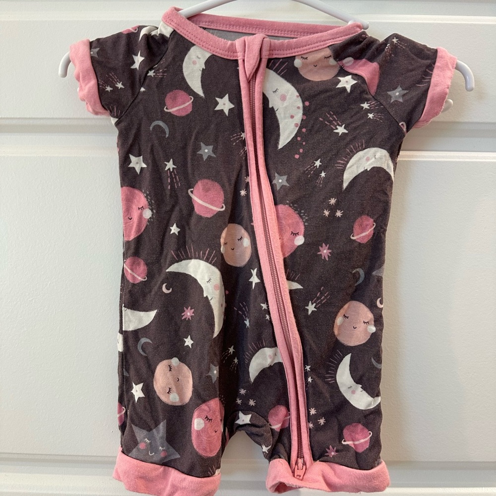 Little Sleepies Pink to the Moon and Back Shorty